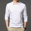 Men’s Casual Cotton Long-Sleeve Shirt – Classic Solid Color, Comfortable Lapel Design