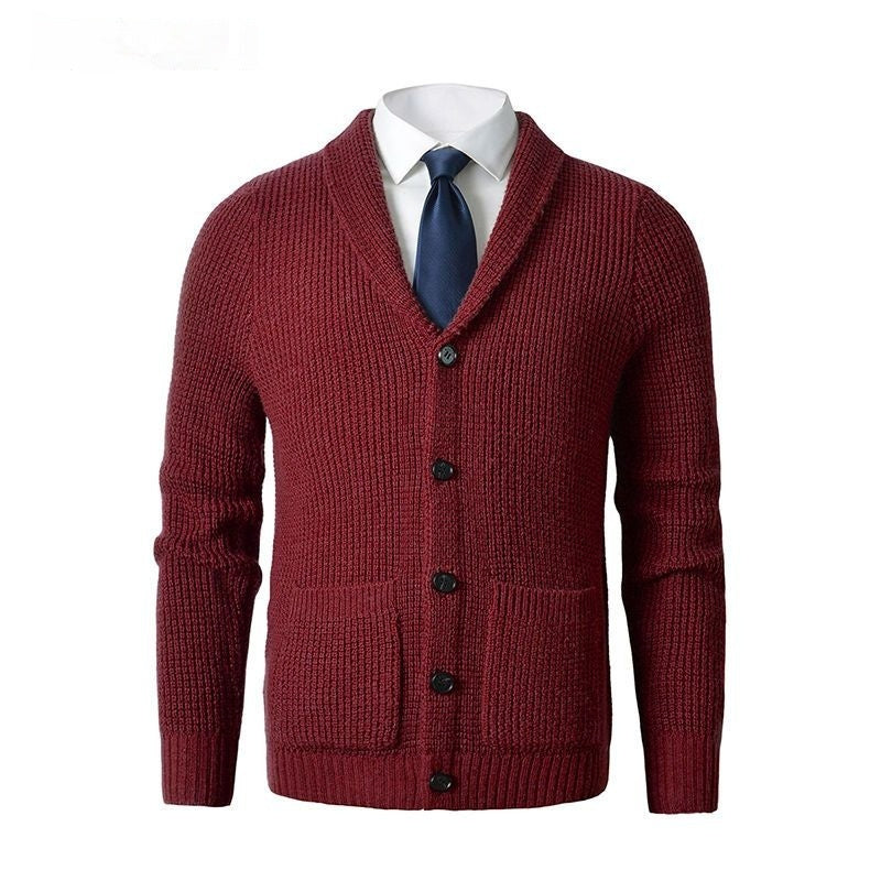 Business Casual Knitted Wool Cardigan For Men